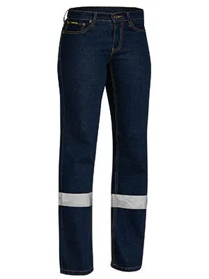 Bisley Womens Taped Stretch Jeans (BPL6712T)