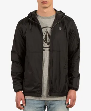 Ermont Men's Lightweight Full-Zip Volcom Windbreaker, Black