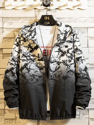 Female Zipper Hooded Jacket with Print / Lightweight Windbreaker - SF0910