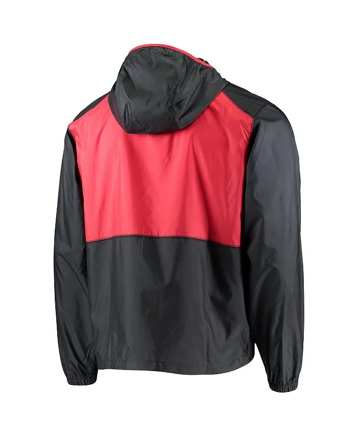 Men's black Georgia Bulldogs Flash Forward Columbia Red Lightweight Windbreaker with Hood and Full-Zip black