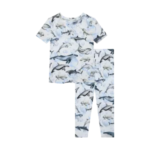 Posh Peanut Basic Short Sleeve Pajamas - Sharkly