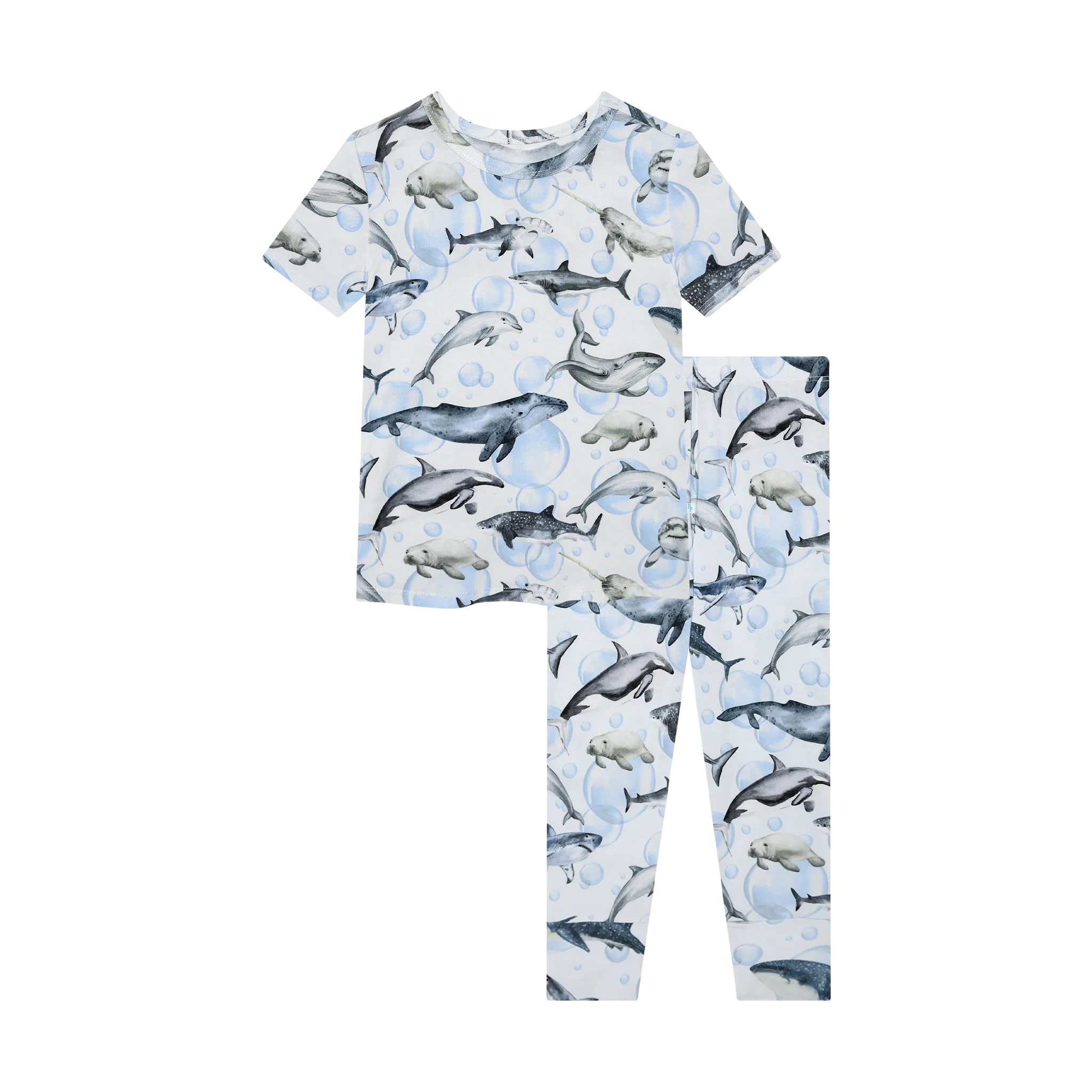 Posh Peanut Basic Short Sleeve Pajamas - Sharkly