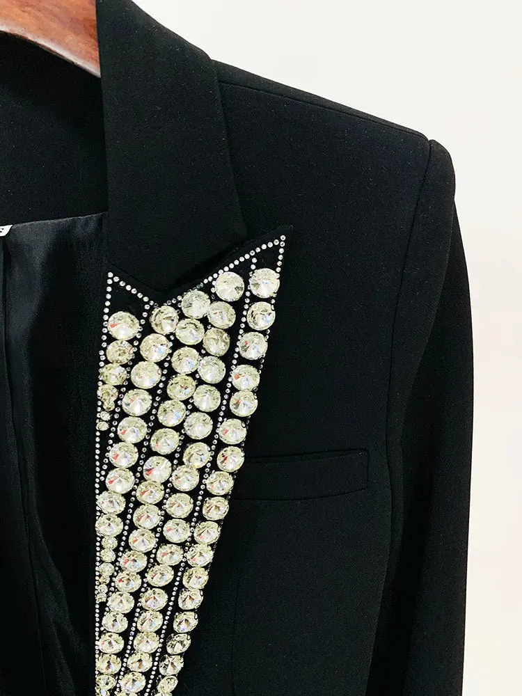 Pre Order:  Bejeweled Peak Lapel Evening Blazer