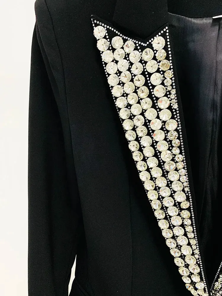 Pre Order:  Bejeweled Peak Lapel Evening Blazer