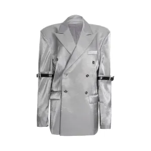 Pre Order:  Soft Sheen Belted Sleeves Blazer