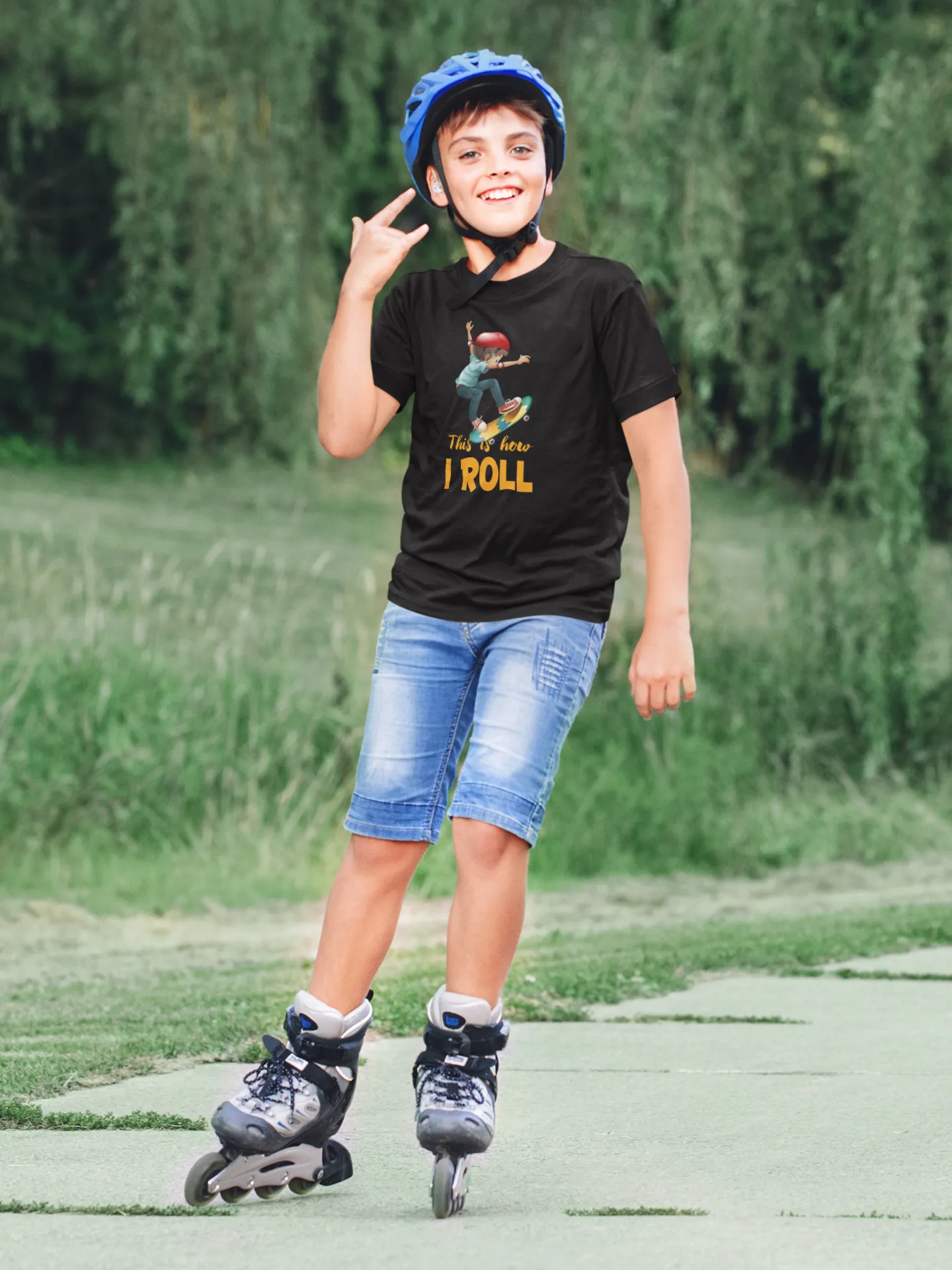 Skating T Shirt for Kids D55