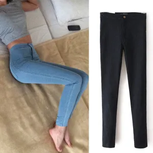 Slim Jeans For Women Skinny High Waist Jeans Woman Blue Denim Pencil Pants Stretch Waist Women Jeans Black Pants Calca Feminina