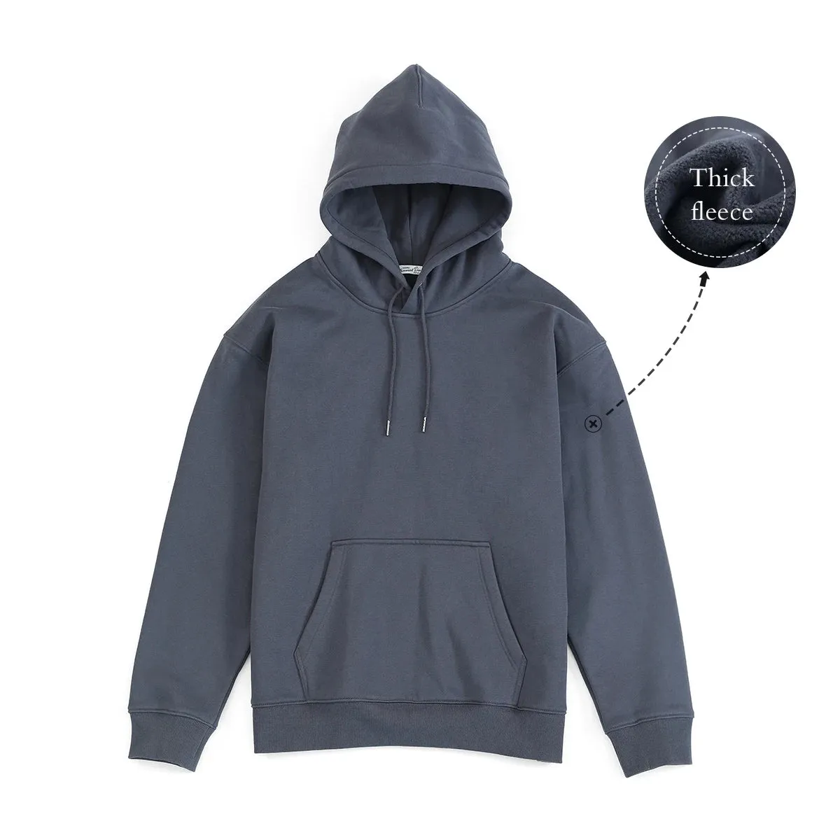 Thick Fabric Solid Basic Hoodies with Quality Jogger Texture