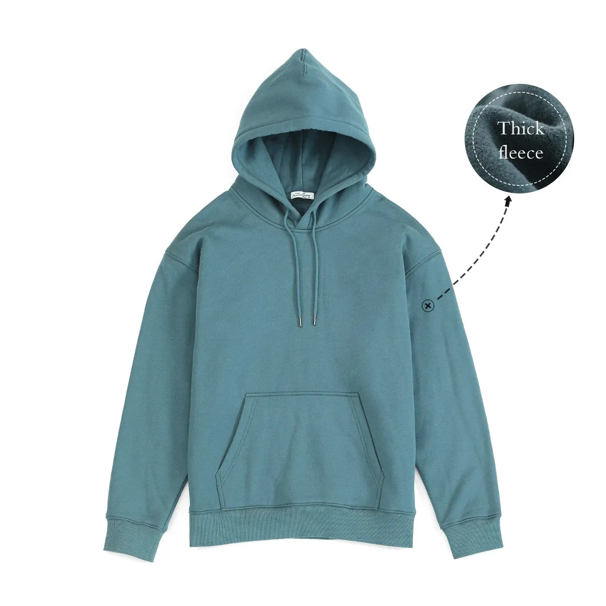 Thick Fabric Solid Basic Hoodies with Quality Jogger Texture