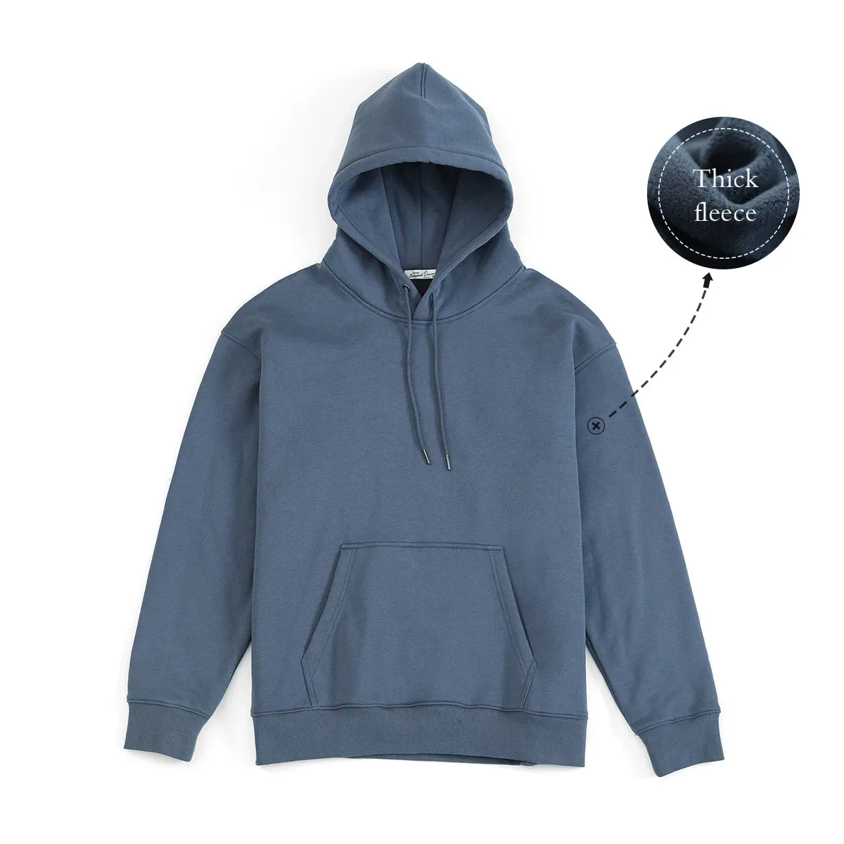 Thick Fabric Solid Basic Hoodies with Quality Jogger Texture