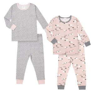 Toddler Girls' 4-Piece Organic  Sheep Snug Fit Pajamas